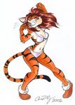  aimee aimee_major dancing feline female grin slippers solo tiger underwear 