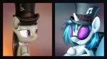  blue_hair bow_tie equine eyewear female friendship_is_magic glasses hair hat horn horse mammal musical_note my_little_pony octavia_(mlp) pony subjectnumber2394 sunglasses top_hat unicorn vinyl_scratch_(mlp) 