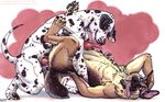  ahkahna anal anal_penetration anthro canine cum dalmatian dog duo eye_contact gay knot licking looking_at_each_other male mammal open_mouth penetration penis sex tongue 