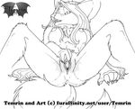  anthro chest_tuft feline female fur hair looking_at_viewer mammal nipples nude plain_background pussy solo spread_legs spreading temrin tuft white_background 