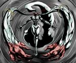  alternate_form claws epic glowing glowing_eyes horror_(theme) kyubey mahou_shoujo_madoka_magica monster muscle no_humans pose shadow zapan 