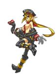  1girl blonde_hair boot boots breasts disgaea disgaea_3 hat high_heels long_hair salvatore shoes simple_background solo squemezzo 