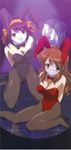  2girls asahina_mikuru bondage bunnygirl gag pantyhose suzumiya_haruhi suzumiya_haruhi_no_shoushitsu tapegag 