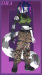  angry badass blue_eyes boots female j_axer lemur midriff ora solo standing tank_top tattoo torn_clothing tough 