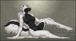  anthro breasts canine dog eyes_closed female goo husky hybrid mammal melting nude skunk solo spottyjaguar 