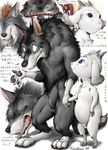  anthro barry blue_eyes canine caprine eye_contact flaccid gabu ghiro goat green_eyes japanese_text karabiner male mammal mei one_stormy_night penis plain_background sheath sheep text translation_request unknown_series white_background wolf 