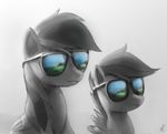  black_and_white cub duo equine eyewear female feral friendship_is_magic glasses greyscale horse mammal monochrome my_little_pony pegasus plain_background pony raikoh-illust rainbow_dash_(mlp) scootaloo_(mlp) sunglasses wings young 
