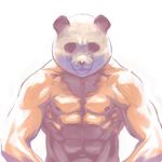  fursuit lol male muscles nightmare_fuel panda solo topless unknown_artist what 