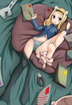  aleksandra_i_pokryshkin animal_ears barefoot bear_girl black_legwear blue_eyes brave_witches cat_ears clipboard dress_shirt feet lying panties pantyhose paper pliers rosettastone shirt soles solo stuffed_animal stuffed_toy teddy_bear underwear world_witches_series wrench 