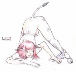  ass_up bent_over bottomless bovine cow crotchboob female hazard hooves horns in_pain red_hair solo transformation 
