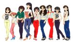  azumanga_daiou bare_shoulders black_hair blush bob_cut brown_eyes brown_hair casual clothes_writing crossover denim drawfag everyone girls'_generation glasses grin hair_flip high_heels jeans kagura_(azumanga_daiou) kaori_(azumanga_daiou) kasuga_ayumu kurosawa_minamo long_hair midriff mihama_chiyo mizuhara_koyomi multiple_girls non-web_source pants raglan_sleeves sakaki sandals shoes short_hair short_twintails sidelocks sleeves_pushed_up sleeves_rolled_up smile takino_tomo tanizaki_yukari the_rolling_stones twintails very_long_hair 