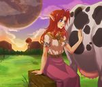  blue_eyes cow cremia majora&#039;s_mask majora's_mask moon orange_hair smile the_legend_of_zelda the_legend_of_zelda:_majora's_mask 