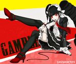  bad_id bad_pixiv_id black_hair black_legwear bonnet celestia_ludenberck danganronpa danganronpa_1 drill_hair finger_to_mouth gothic_lolita high_heels kakaaru lolita_fashion nail_polish necktie pale_skin red_eyes shoes skirt solo thighhighs twin_drills twintails 