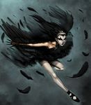  1girl black black_swan evil highres natalie_portman solo thighhighs white_legwear wings 