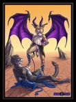  breasts demon desert domination female female_domination horns male penis pussy topless ultraviolet unconvincing_armour whip wings 