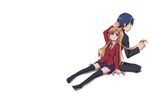  aisaka_taiga long_hair seifuku short_hair takasu_ryuuji toradora white 