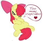  &hearts; adorably_unsexy apple_bloom_(mlp) applebloom_(mlp) bow cub cute dialog dialogue edit english_text equine female feral friendship_is_magic fur hair horse inviting mammal my_little_pony orange_eyes plain_background pony red_hair seductive simple_background smile solo spread_legs spreading suggestive text unknown_artist white_background yellow_fur young 