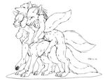  breasts canine doggy_position el_muzzle_rover female fox male multi_cock orgasm pussy taur threesome wolf 