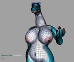  anthro big_breasts breasts brenda brenda_sawruss dinosaur eyewear female nipples poulet-7 scalie sunglasses wireframe 