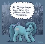  dc_simpson english_text equine female feral horse lol my_little_depressed_pony my_little_pony rain solo 