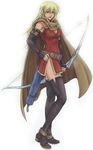  belt bow_(weapon) cape elbow_gloves fire_emblem fire_emblem:_fuuin_no_tsurugi gloves green_hair igrene long_hair quiver weapon 