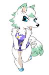  black_nose blue_eyes canine clothed clothing doubutsu_no_mori dress female fur harami harami_(artist) looking_at_viewer mammal nintendo open_mouth shoes video_games white_fur whitney whitney_(animal_crossing) wolf 