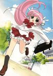  1girl angel misha misha_(pita_ten) outdoors pink_hair pita_ten schoolgirl 