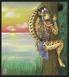  ambiguous_gender feline fluff-kevlar jungle male paleo rear revealing solo sunset tagme tree 