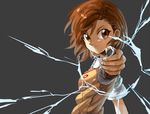  armpit_peek bad_id bad_pixiv_id biribiri brown_eyes brown_hair coin electricity foreshortening holy_pumpkin misaka_mikoto school_uniform solo sweater_vest to_aru_kagaku_no_railgun to_aru_majutsu_no_index 