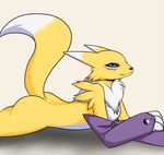  blue_eyes canine chevi digimon female fox renamon tail 