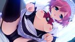  breasts fumio game_cg grisaia_no_kajitsu komine_sachi maid nipples open_shirt panties skirt_lift underwear 