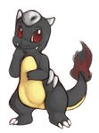  charmander fire grey_body horn houndour hybrid kayla-na mel_the_hybrid nintendo plain_background pok&#233;mon pok&eacute;mon red_eyes solo video_games white_background 