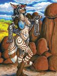  aboriginal australia ayame_emaya bodypaint female kangaroo marsupial nude piercing solo tribal 