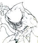  claws dorsal_fin drool fangs fins gills grin jjorona looking_at_viewer male marine muscles nude saliva scalie shark sketch solo standing tail 