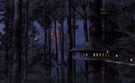  forest house jpeg_artifacts landscape night scenic 