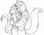  cat chance_furlong couple cute feline gay hug jake_clawson male monochrome muscles nuzzling obvious_affection pencils size_difference sketch smile stripes swat_kats tail tank_top unknown_artist 