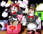  beak bird bow_tie claws clothing dove ears edmol eyes lagomorph magic magic_trick magician mammal pants rabbit shirt tail teeth transformation wand wings 