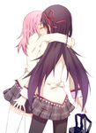  akemi_homura bad_id bad_pixiv_id bag black_hair black_legwear closed_eyes dropping good_end hair_down happy_tears hug kaname_madoka kiss long_hair mahou_shoujo_madoka_magica mitakihara_school_uniform multiple_girls pantyhose pink_hair puririririn ribbon school_bag school_uniform short_hair simple_background surprised tears yuri 