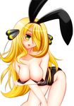  animal_ears blush breasts bunny_girl cynthia large_breasts nipples pokemon shirona_(pokemon) sho2 smile 