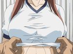  animated animated_gif brown_hair chest_hair gif kanzaki_aoi lowres male male_focus man parody qvga shirt_lift trap true_blue undressing what 