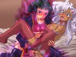  2girls ahegao big_breasts breasts dark_skin farah_oersted fingering fucked_sillt fucked_silly large_breasts meredy multiple_girls nipples orgasm pussy_juice saliva tales_of_(series) tales_of_eternia tears tougenkyo_momo yuri 