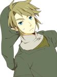  blonde_hair blue_eyes earrings hat jewelry link male_focus nikayu pointy_ears solo sweatdrop the_legend_of_zelda the_legend_of_zelda:_twilight_princess 