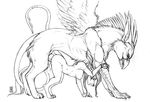  animal anthro anthro_bestiality avian canine_penis cum cum_inside female feral gryphon interspecies itsumi knot lysander male nude shinigamigirl straight wings 