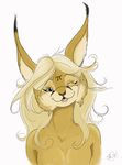  &pi; 2008 bust cute fawnbaby feline female lynx nude one_eye_closed pi solo wink 