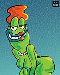  amphibian beverly_bighead breasts butt cool_colors female frog green_body hair looking_at_viewer milf mother nude orange_hair parent rocko&#039;s_modern_life rocko's_modern_life smile solo tvma wife 