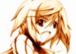  charlotte_dunois godees infinite_stratos monochrome open_mouth sepia sketch solo traditional_media 