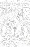  acidapluvia black_and_white butt dragon english_text female feral forest horn monochrome presenting presenting_hindquarters pussy scalie text tree water wings wood 