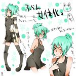  artist_request boots dress fran_(reborn) genderswap genderswap_(mtf) green_eyes green_hair hair_over_one_eye katekyo_hitman_reborn! short_hair thighhighs 