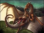  artonis breasts dragon female glasses hooves horns knot male nude on_back penis satyr scalie sex size_difference straight wings ಠ_ಠ 