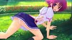  ama_ane game_cg panties purple_eyes red_hair seifuku shijou_sadafumi underwear yashima_megumi 